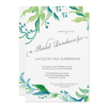 BOHO Laurel Leaf Olive Branch Bridal Luncheon Invitations