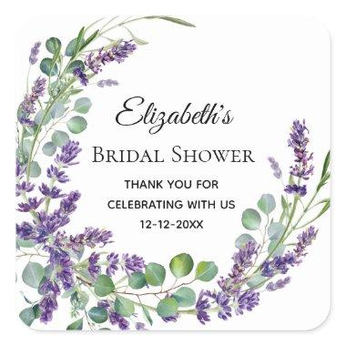 Boho Lavender Eucalyptus  Square Sticker