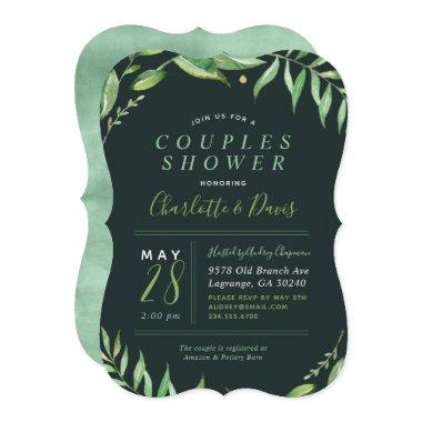 Boho Leaves Couples Shower Invitations