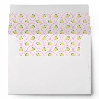 Boho Lemon Pink Scallop  Envelope