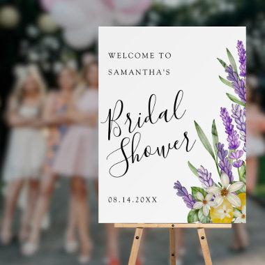 Boho Lemons & Lavender Bridal Shower Welcome Foam Board