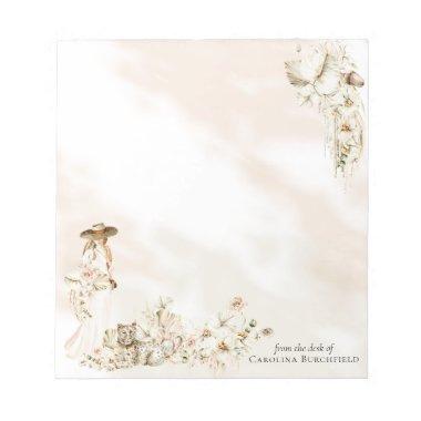 Boho Leopard | Lady Floral  Favor Notepad