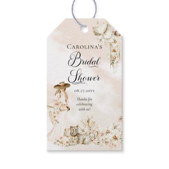 Boho Leopard | Woman Tropical Floral Bridal Shower Gift Tags