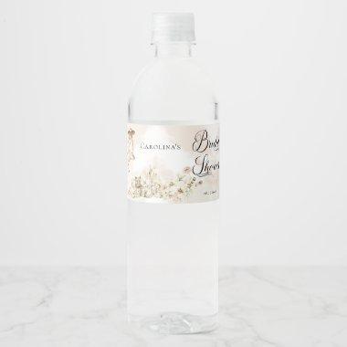 Boho Leopard | Woman Tropical Floral Bridal Shower Water Bottle Label