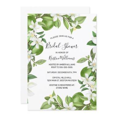 Boho Limes Watercolor White Floral