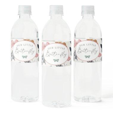 Boho Little Butterfly Birthday Party or Shower Water Bottle Label