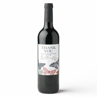 Boho Little Butterfly Party Favors Tags Wine Label