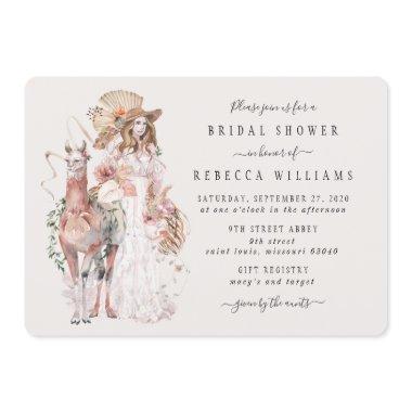 Boho Llama Bride Bridal Shower Invitations