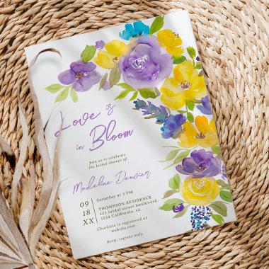 Boho love in bloom lavender floral bridal shower Invitations