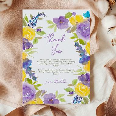 Boho love in bloom lavender floral bridal shower thank you Invitations
