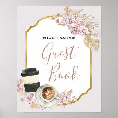 Boho Love is Brewing Bridal Shower Guest Book Sign