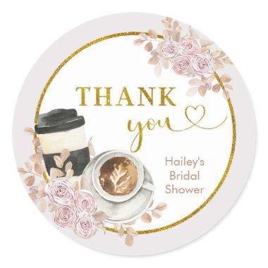 Boho Love is Brewing Bridal Shower Thank You Class Classic Round Sticker