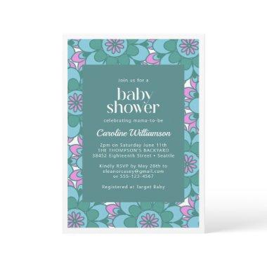 Boho Mandala Flower Colorful Groovy Baby Shower