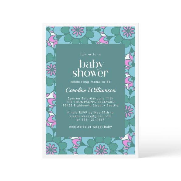 Boho Mandala Flower Colorful Groovy Baby Shower