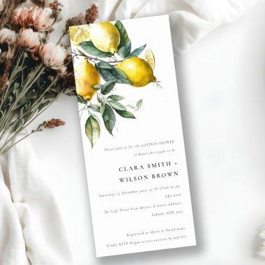 Boho Minimal Yellow Lemon Garden Couples Shower