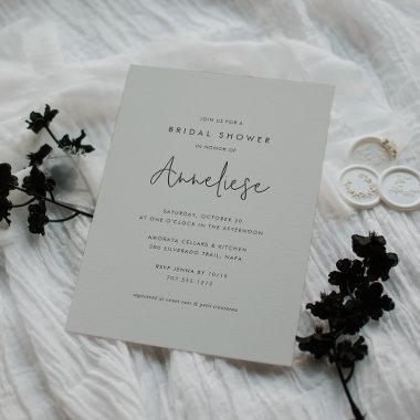 Boho Minimalist Handwritten Script Bridal Shower Invitations