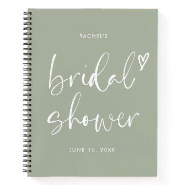Boho Minimalist Sage Green Script  Notebook