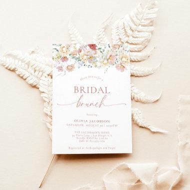 Boho Modern Floral Bridal Shower | Bridal Brunch Invitations