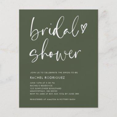 Boho Modern Olive Green Bridal Shower Flyer