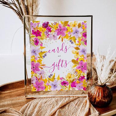 Boho modern purple floral Invitations gifts bridal poster