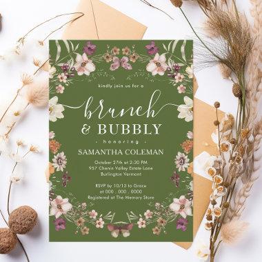 Boho Moss Green Brunch and Bubbly