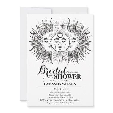 Boho Mystical Sun & Moon Celestial Bridal Shower Invitations