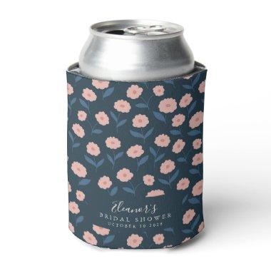 Boho Navy and Pink Floral Custom  Can Cooler