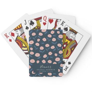 Boho Navy and Pink Floral Custom  Poker
