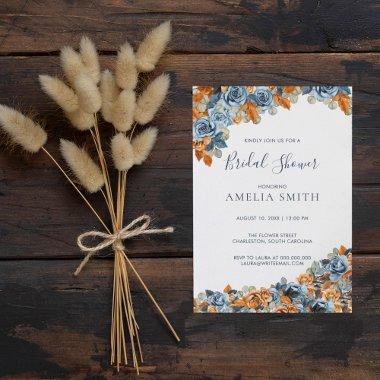 Boho Navy Blue And Rust Terracota