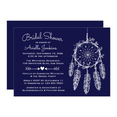 Boho Navy Blue  Dream Catcher Tribal