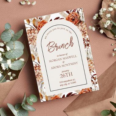 Boho Neutral Watercolor Pampas Bridesmaids Brunch Invitations