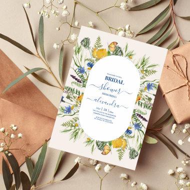 Boho Neutral Watercolor Wildflower Bridal Shower I Invitations