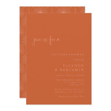 Boho Palm Botanical Burnt Orange Couples Shower