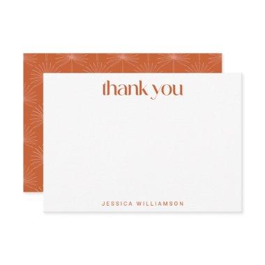 Boho Palm Leaf Burnt Orange Custom  Thank You