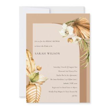 Boho Palm Rust Floral Arch Bridal Shower Invite