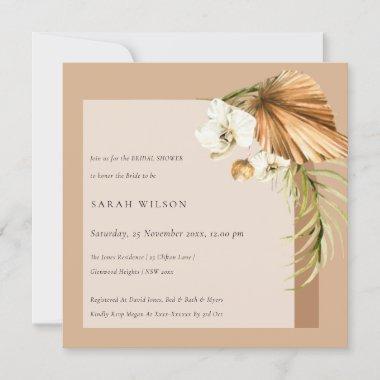 Boho Palm Rust Floral Arch Bridal Shower Invite