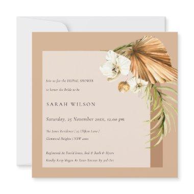 Boho Palm Rust Floral Arch Bridal Shower Invite