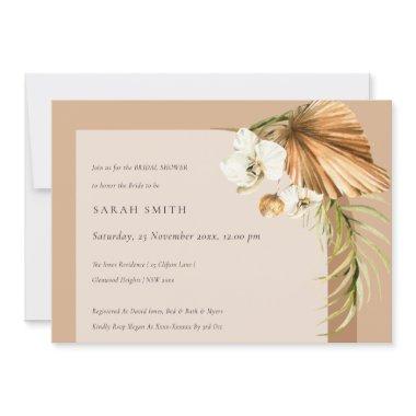 Boho Palm Rust Floral Arch Bridal Shower Invite