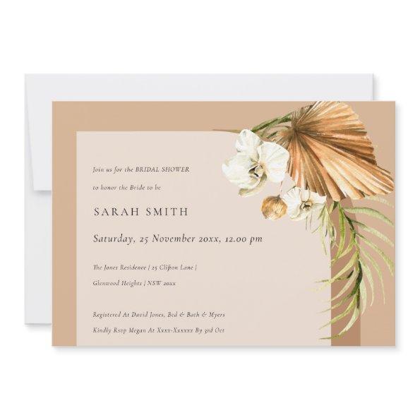 Boho Palm Rust Floral Arch  Invite