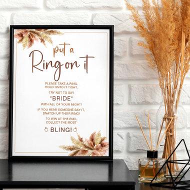 Boho Pampa Grass | Ring Game  Sign