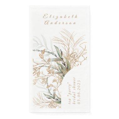 Boho Pampas Blush White Eucalyptus  Paper Guest Towels