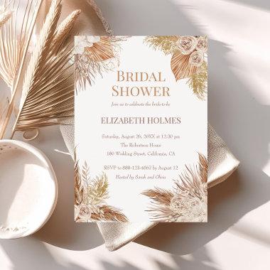 Boho Pampas Garden Bridal Shower Invitations