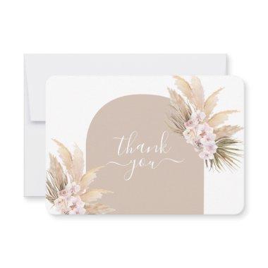 Boho Pampas Grass Arch wedding thank you Invitations