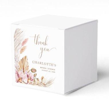 Boho Pampas Grass Blush Pink Gold |  Favor Boxes
