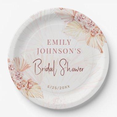 Boho Pampas Grass Bohemian  Table Paper Plates