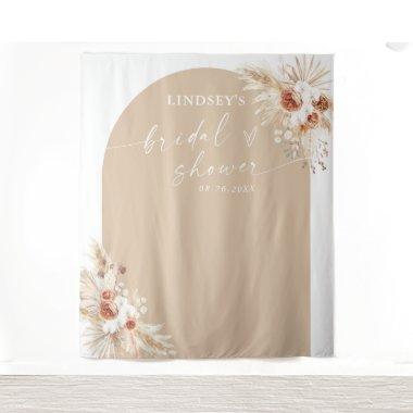 Boho Pampas Grass Bridal Shower Backdrop Tapestry