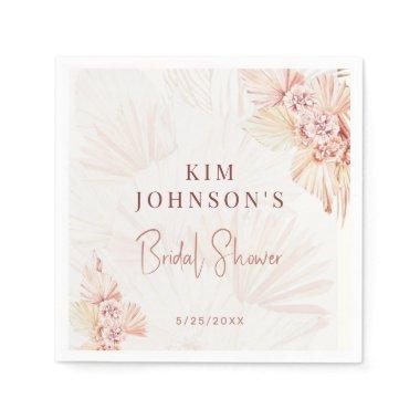 Boho Pampas Grass Bridal Shower Modern Bohemian Napkins