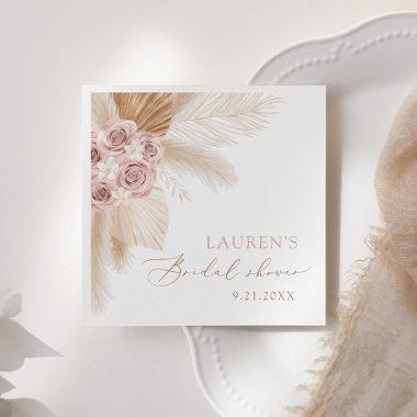 Boho Pampas Grass Bridal Shower Napkins