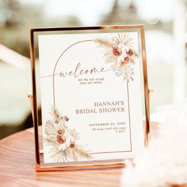 Boho Pampas Grass Bridal Shower Welcome Sign