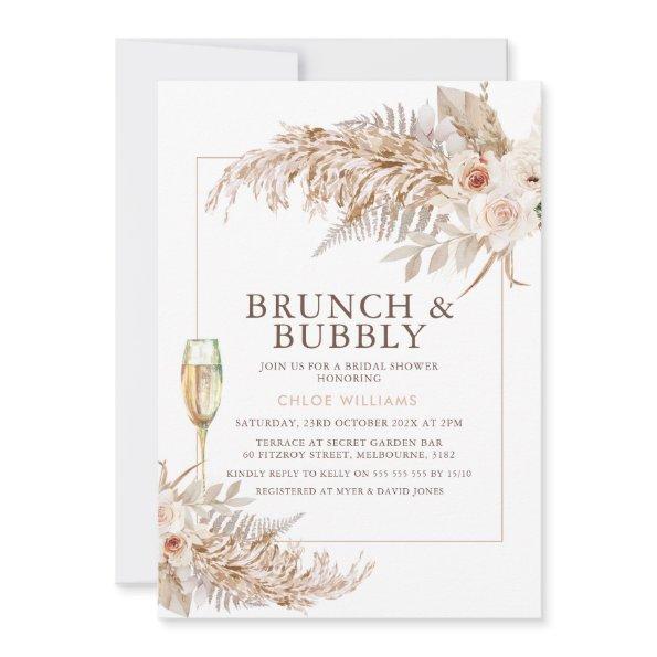 Boho Pampas Grass Floral Champagne